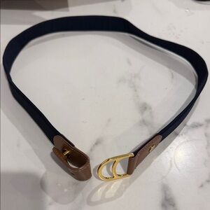 Ralph Lauren  Navy and Tan Belt with Gold Buckle